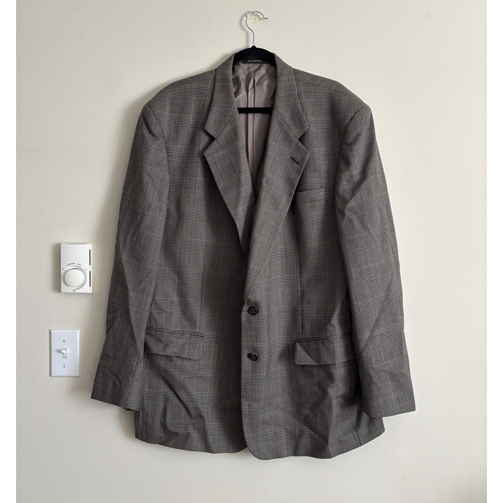 Monsieur Givenchy Vintage Mens Blazer 48 50 XL Chest Plaid Professional Designer